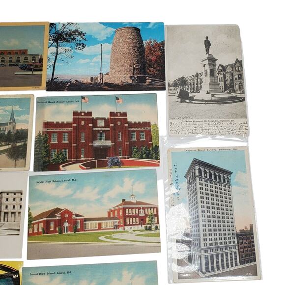 14 Baltimore Postcard Lot National Guard Armory Laurel High School Revolutionary - Picture 3 of 7